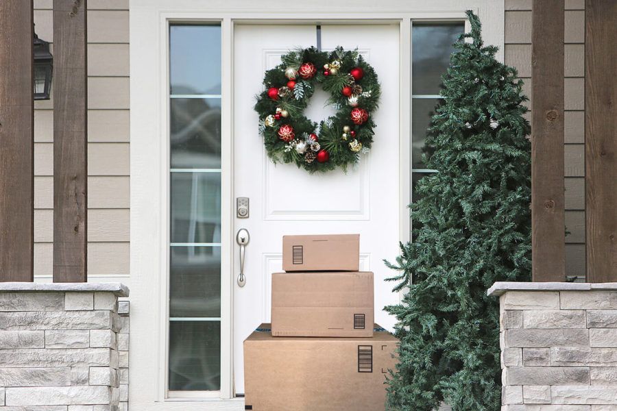 Christmas Wreath Front Door Packages